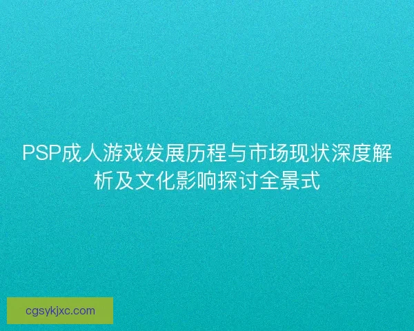 PSP成人游戏发展历程与市场现状深度解析及文化影响探讨全景式