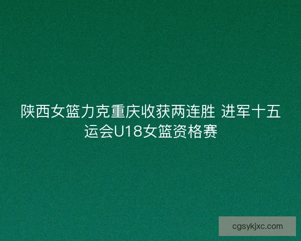 陕西女篮力克重庆收获两连胜 进军十五运会U18女篮资格赛