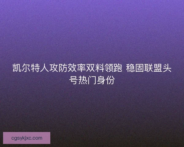 凯尔特人攻防效率双料领跑 稳固联盟头号热门身份
